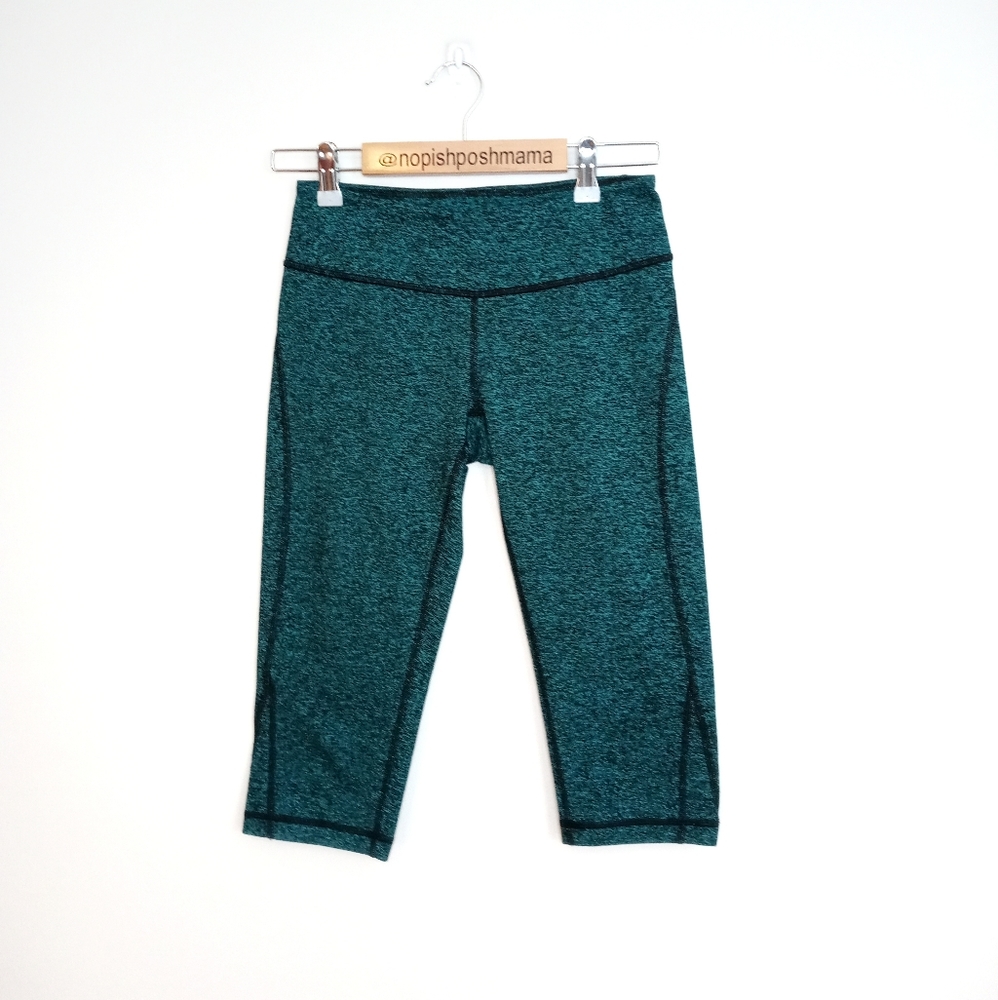 Zella Cropped Leggings Emerald Green Black Size XS